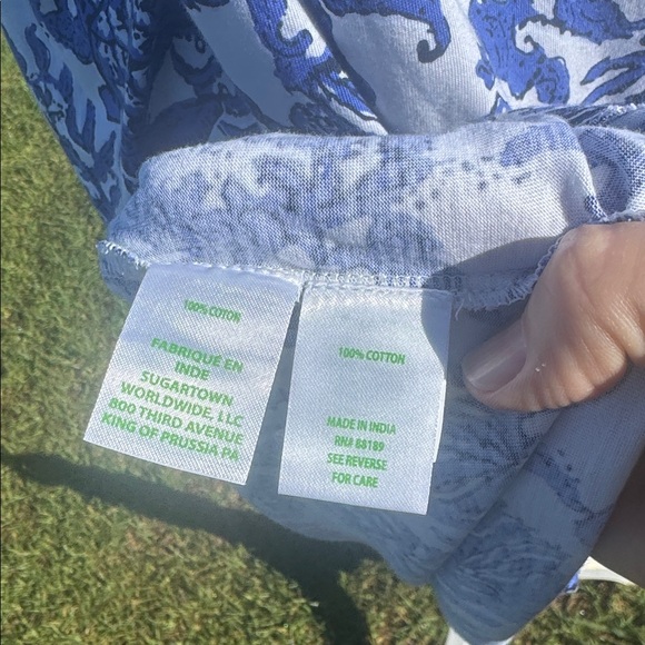 Lilly Pulitzer Alyssa A Line Cotton Dress Deeper Coconut Ride With Me Ruffle L - Picture 11 of 11